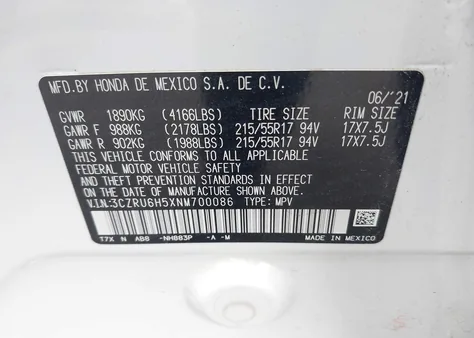 3CZRU6H5XNM700086